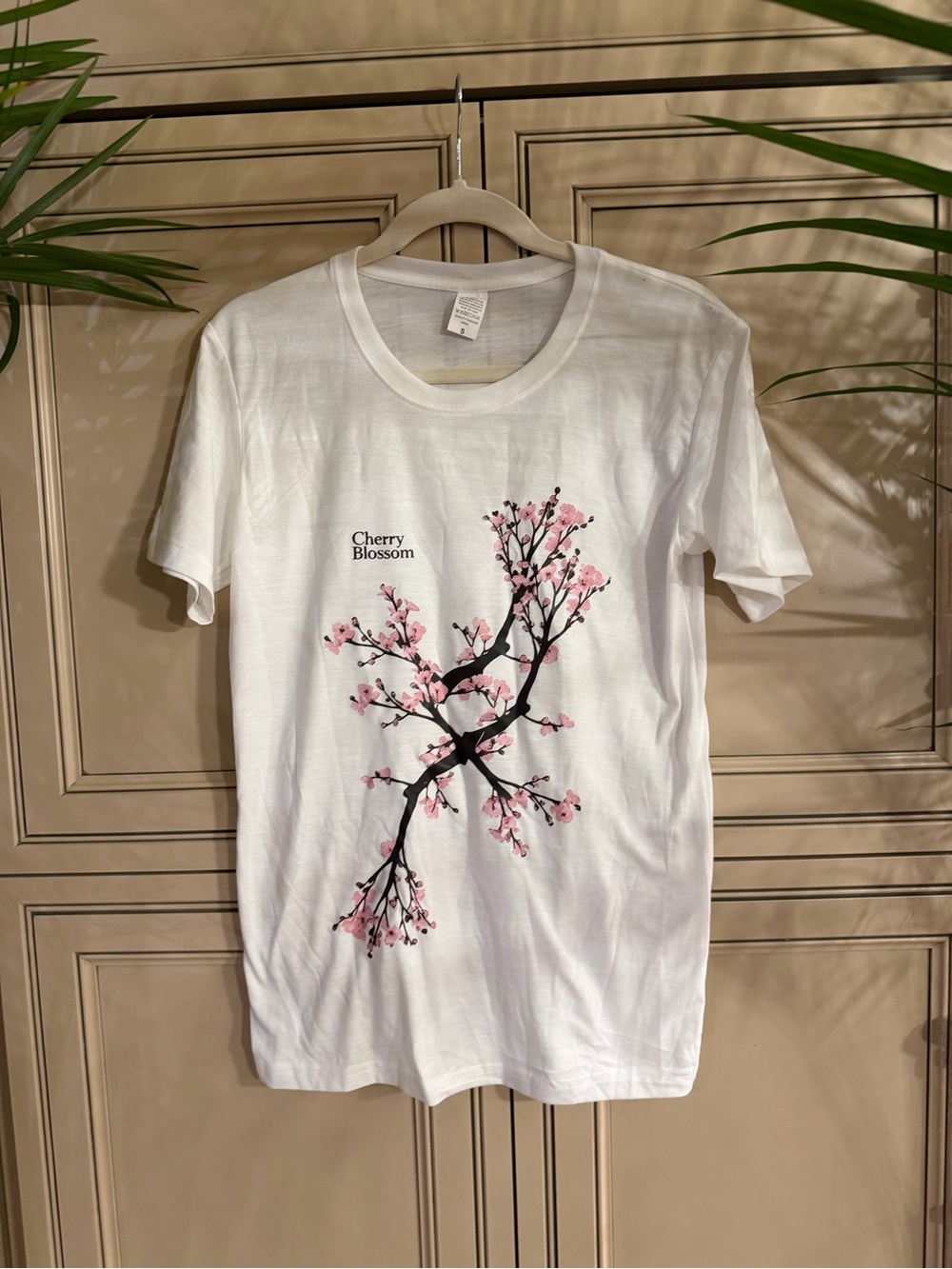 New Japanese Cherry Blossom Flower Graphic Cotton T-Shirt Tee Shirt Floral Top